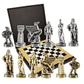 Шахматный набор "Древняя Спарта", с золотой окантовкой