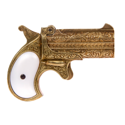Макет. Пистолет 2-х ствольный Remington Double Derringer ("Ремингтон Дабл Дерринджер") (США, 1866 г.), латунь