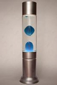 Лава-лампа 43см Синяя/Прозрачная (Воск) Silver