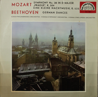 Виниловая пластинка Mozart, Моцарт; Simphony Nr 38 D Major, "Prague" KV 504, Eine Kleine Nachtmusik, KV 525; Beethoven, Бетховен; German Dances, бу