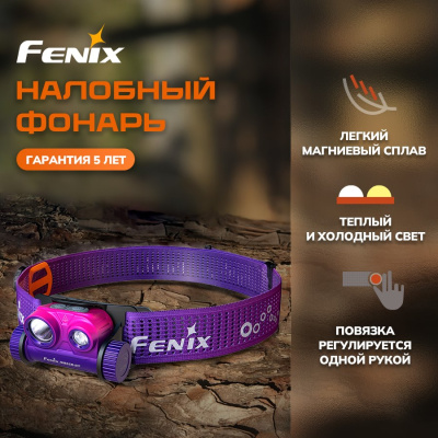 Налобный фонарь Fenix HM65R-DT Dual LED 1500 Lm Nebula Налобный фонарь Fenix HM65R-DT Dual LED 1500 Lm Nebula