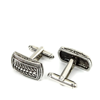 Запонки Cufflinks Inc. Прямойгольник плетенка. Антик CF51