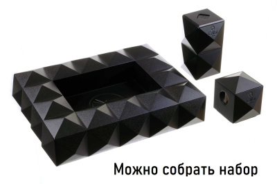 Зажигалка настольная Colibri Quasar, тройное турбопламя, Черный лак