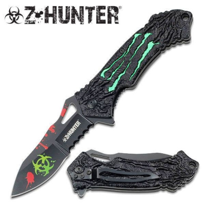 Нож Z-Hunter Spring складной, зеленый Biohazard, ZB-040GN 