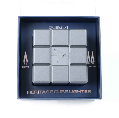 Зажигалка настольная Colibri Heritage двойного действия: турбо или обычное пламя, Оружейная сталь