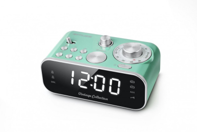 Радиоприемник ретро Muse M-18 CRG, часы, будильник 