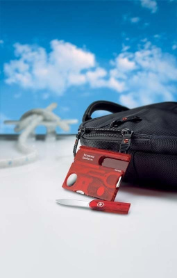 Швейцарская карточка VICTORINOX SwissCard Lite, 13 функций, полупрозрачная красная