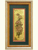 Картина на сусальном золоте «Хризантема»