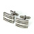 Запонки Cufflinks Inc. Прямоугольник стальной с прямыми прорезями, CF72