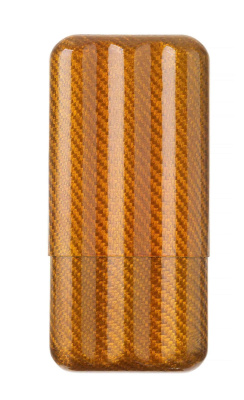 Чехол Lubinski на 3 сигары, золотистый карбон Чехол Lubinski на 3 сигары, золотистый карбон