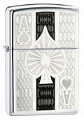 Зажигалка ZIPPO Ace с покрытием High Polish Chrome, латунь/сталь, серебристая, 38x13x57 мм Зажигалка ZIPPO Ace с покрытием High Polish Chrome, латунь/сталь, серебристая, 38x13x57 мм