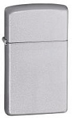 Зажигалка ZIPPO Slim® с покрытием Satin Chrome™, латунь/сталь, серебристая, матовая, 29x10x60 мм