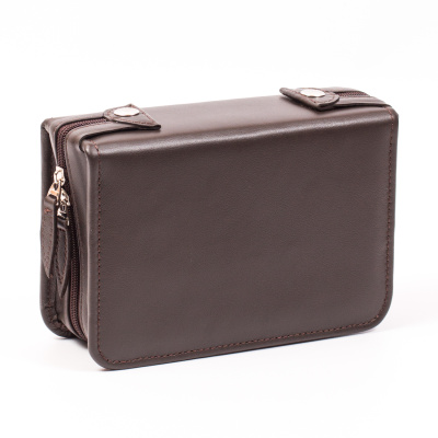 Набор дорожный в сумке из натуральной кожи (4 персоны)