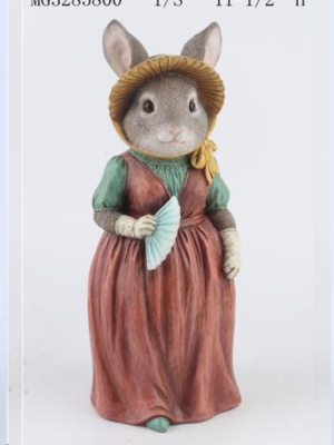 Фигурка интерьерная Крольчиха с веером Фигурка интерьерная Крольчиха с веером