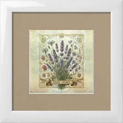 Картина на белом сусальном золоте "Лаванда"