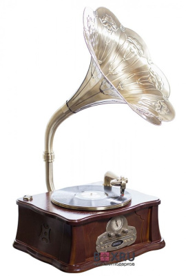 Граммофон в стиле ретро с металлической трубой "Ретролд'с"