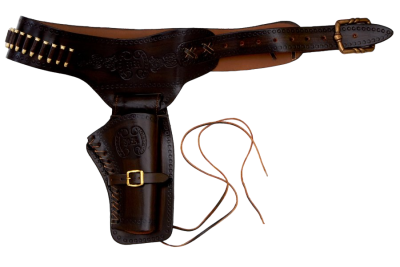 Патронташ с 1 кобурой для револьвера, темно-коричневый
