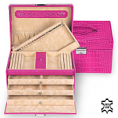 Шкатулка для украшений Sacher, розовая, кожа, 69.107.100743