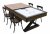 Комплект 2 в 1 "Superior" — аэрохоккей обеденный 7ф + 4 стула (221 x 120 x 82 см, мореный дуб, столешница, аксессуары, стулья - беленый дуб)