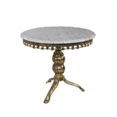 Круглый столик с мраморной столешницей "Редонда" (большой), золото