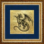 Картина на сусальном золоте «Дракон»