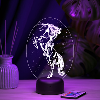 3D ночник Конь на дыбах