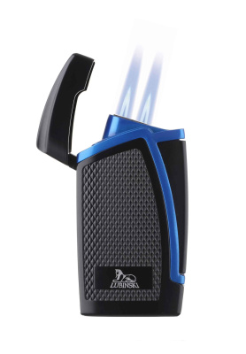 Зажигалка Lubinski «Дрэгон» турбо, двойное пламя, черно-синяя, WJ300-4