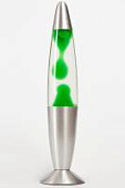 Лава-лампа 35см Зелёная/Прозрачная (Воск) Silver