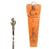 Шампура подарочные «Капитан» 6шт. в колчане из натуральной кожи (гравировка), арт.377КК6-Г Шампура подарочные «Капитан» 6шт. в колчане из натуральной кожи (гравировка), арт.377КК6-Г