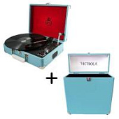 Комплект "Небесная музыка" патефон и кейс GPO( Attache + Victrola VSC-20-TRQ)