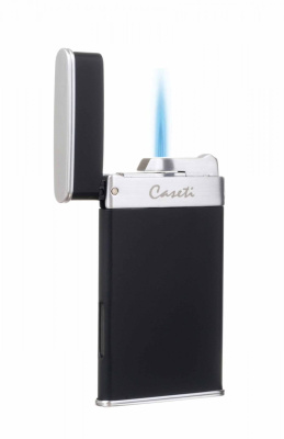 Зажигалка Caseti, турбо, тонкая, черная, CA418-2