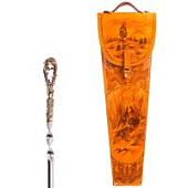 Шампура подарочные 6шт. (узор) в колчане из натуральной кожи (охота, роспись), арт.381КК6 Шампура подарочные 6шт. (узор) в колчане из натуральной кожи (охота, роспись), арт.381КК6