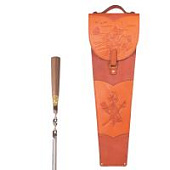 Шампура подарочные 6шт. в колчане из натуральной кожи (охотник, тиснение), арт.317КК6-РТ Шампура подарочные 6шт. в колчане из натуральной кожи (охотник, тиснение), арт.317КК6-РТ