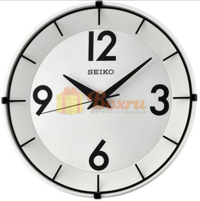 Настенные, круглые часы Seiko, QXA490HN, в белом корпусе 