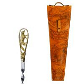 Шампура подарочные «Лиса» 6шт. в колчане из натуральной кожи (роспись), арт.372ЛИ6 Шампура подарочные «Лиса» 6шт. в колчане из натуральной кожи (роспись), арт.372ЛИ6