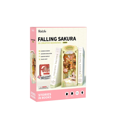 Деревянный конструктор-вставка на полку Robotime - Опадающая сакура (Falling Sakura)