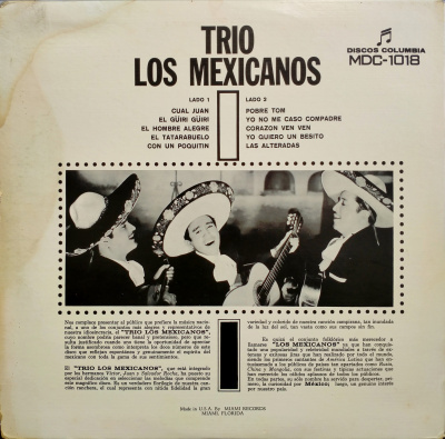 Виниловая пластинка Trio Los Mexicanos, Трио Лос Мехиканос; Con Acompanamiento de Mariachi, бу