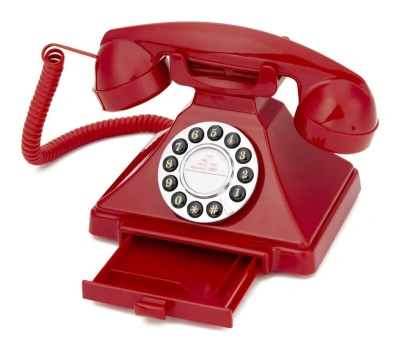 Ретро-телефон кнопочный GPO Carrington красный