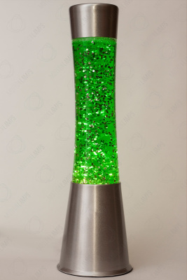 Лава-лампа 39см CG Silver Зелёная/Блёстки (Глиттер)