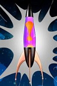 Лава-лампа Mathmos Telstar Оранжевая/Фиолетовая Чёрная медь