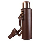 Термос походный 1л в оплетке из натуральной кожи с наплечным ремнем, арт.511ТК-КОР Термос походный 1л в оплетке из натуральной кожи с наплечным ремнем, арт.511ТК-КОР