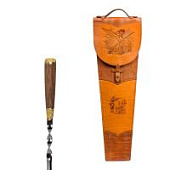 Шампура подарочные 6шт. (колпачок) в колчане из натуральной кожи (охотник, тиснение), арт.315КК6-РТ Шампура подарочные 6шт. (колпачок) в колчане из натуральной кожи (охотник, тиснение), арт.315КК6-РТ