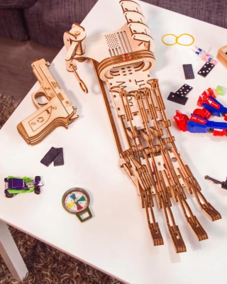 Механический деревянный конструктор Wood Trick - Экзоскелет Рука